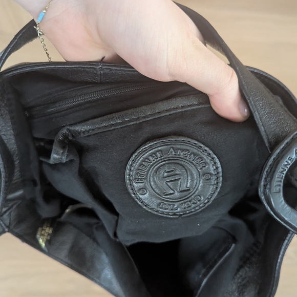 Etienne Aigner Black Leather Shoulder Bag - Picture 4 of 5